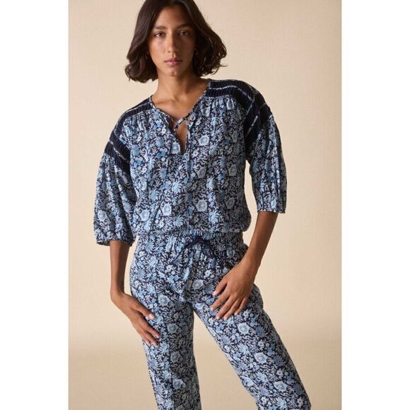 St. Roche NWT Hyperion Top in Navy Floral Size 4 - Picture 2 of 6